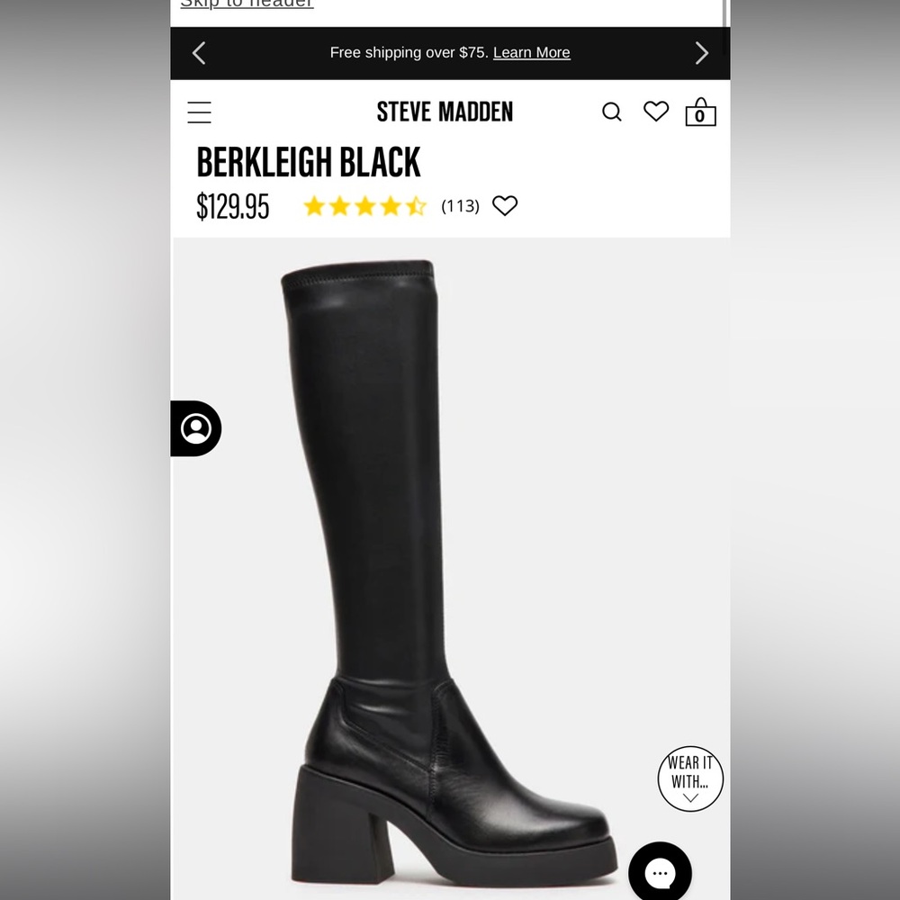 Steve Madden Berkleigh Black Boots 
Brand New 
Size 9